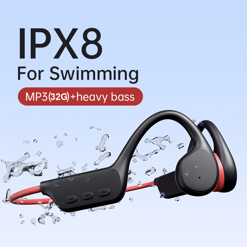 

X7 Swimming Bone Conduction Headphones Bluetooth Earphone 32GB MP3 Music Player IPX8 Waterproof Earbuds Fitness Sport Headset