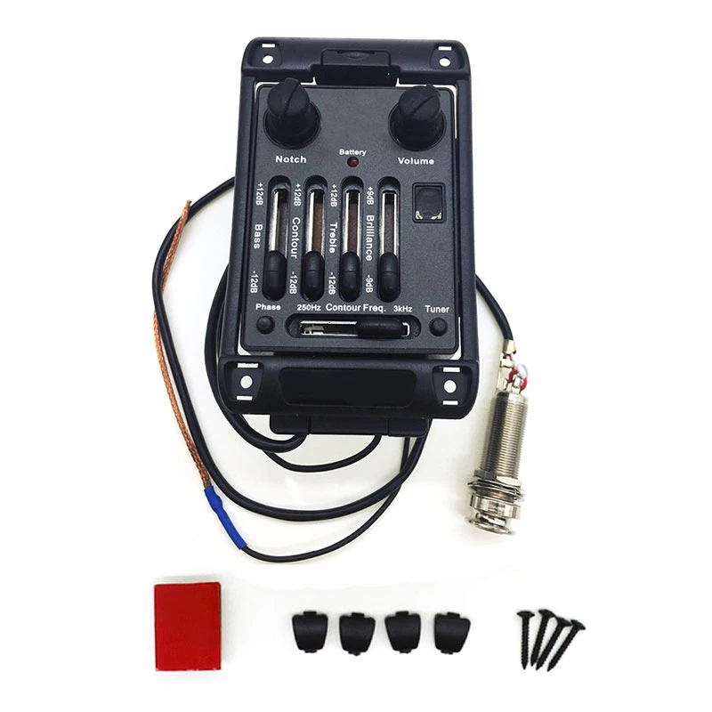 

Guitar Pickups Acoustic Pickup EQ Equalizer with Tuner Soft Piezo Guitar Accessories