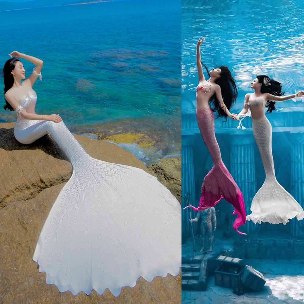 Реалистичный стильный костюм для дайвинга русалка с бриллиантами и большим