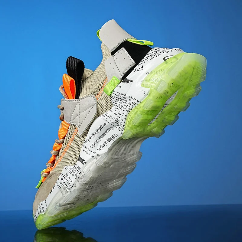 Men's Sneakers Casual Shoes Running Comfortable Tennis Elastic Fly Woven Breathable Sports Fashion Non-slip Male Shoes Jogging