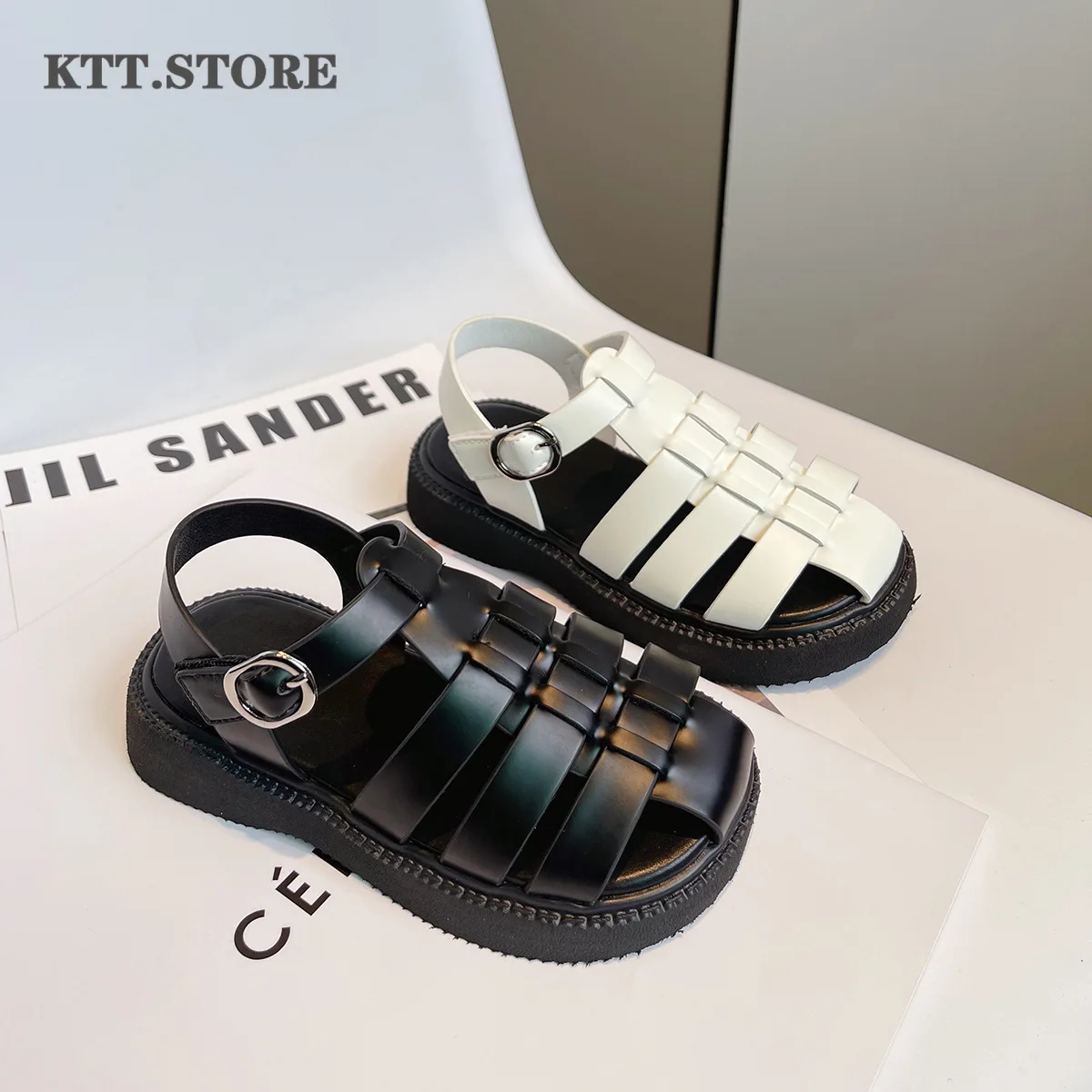 

KTT Baby Girls Sandals Children's Weaving Shoes Gladiator Sandals for Kids Boys and Girls Cut-outs Beach Sandals To 12 Year Old