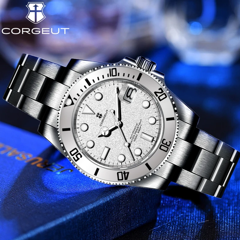 Мужские водонепроницаемые часы с керамическим стеклом и сапфировым 40 мм