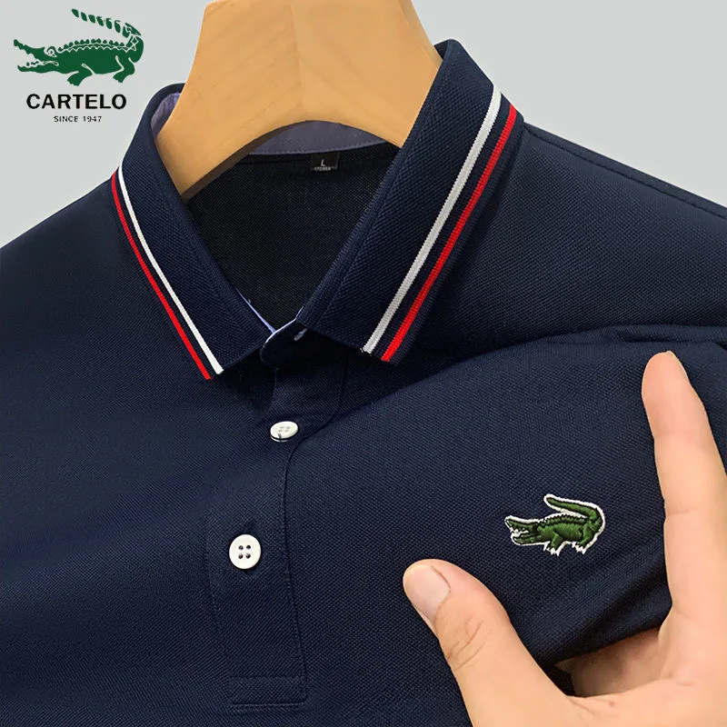 

Embroidered Polo Shirt Summer Brand Men Hot High Quality Men's Short Sleeve Breathable Top Business Casual Polo-shirt for Men