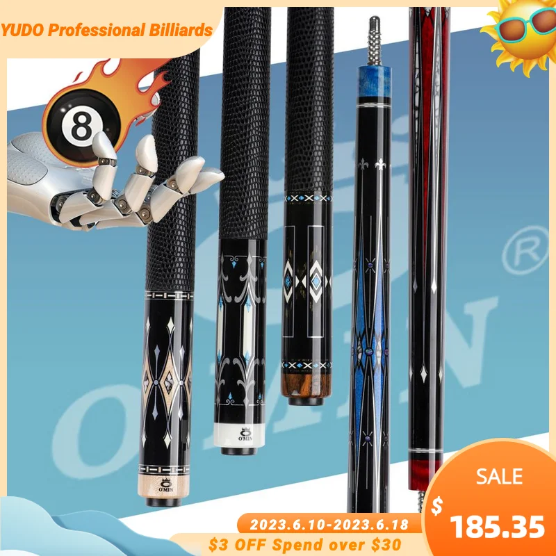 

OMIN XF-C бильярдный бассейн cue8mm наконечник кленовый вал кожаный захват радиальный шарнир Регулируемый Вес бильярдная палка комплект с удлинителем