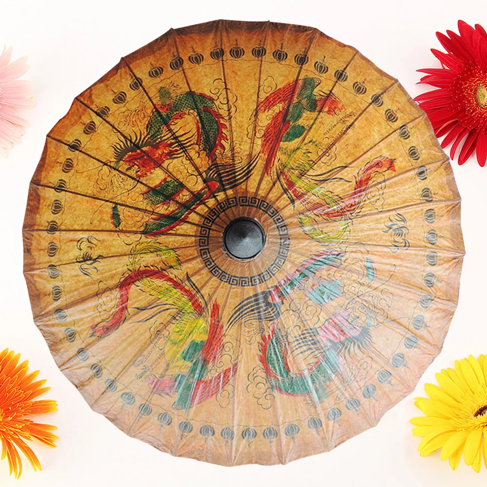 

Oiled Paper Chinese and Phoenix Classical Dance Decorative Parasol for Wedding Parties Photography Costumes B