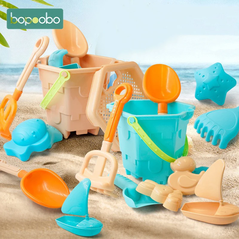 16Pcs/Set Beach Sensory Bucket Toys Animal Model Sand Plage Play for Children Parent Interactive Beach Water Play Toys for Kids