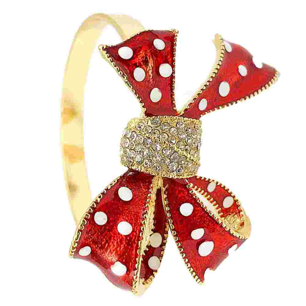 

1 Pc Bowknot Shaped Napkin Ring Bow Tie Napkin Buckle Hotel Napkin Decor (Red)
