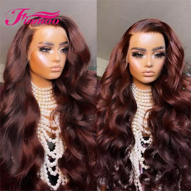 Copper Red Brown Lace Front Wig Human Hair Wig For Woman 13x4 Lace Frontal Blonde Lace Front Wig Body Wave Wig Pre Plucked