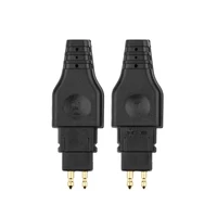 best price 2 pcs mini earphone cable pin audio copper plated headphone jack plug connector adapter for sennheiser hd650 hd600 hd