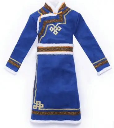 

blue mongolia robe for boys mongolia coat chinese mongolia children blue minority clothing long tibet costume