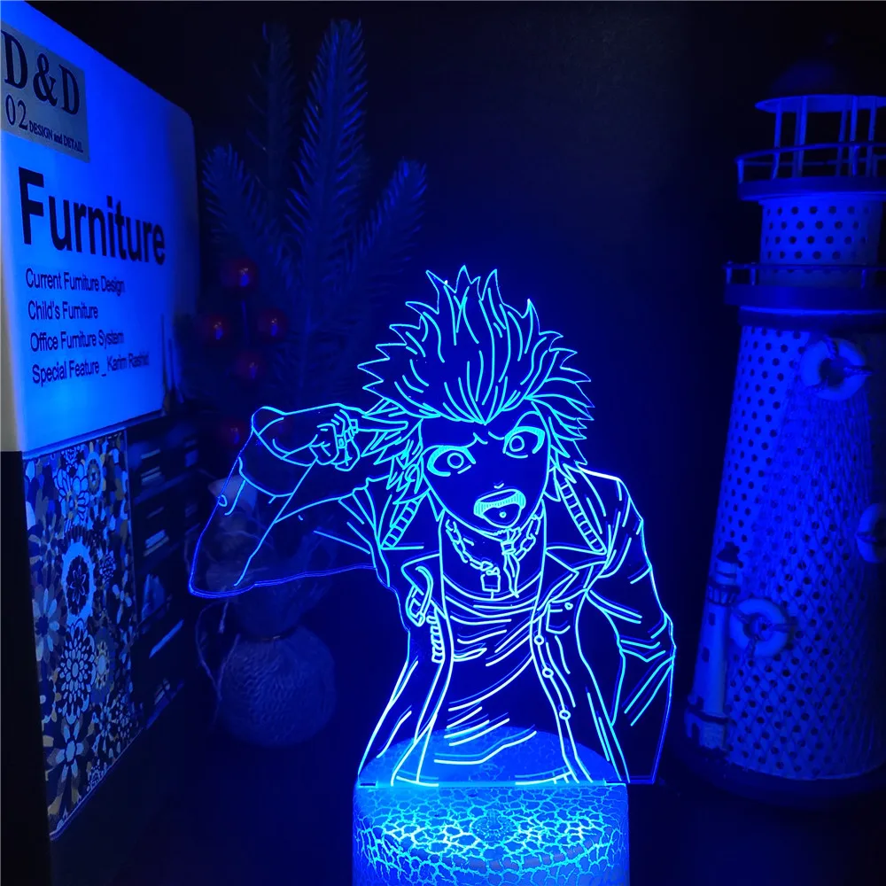 NAGITO KOMAEDA DANGANRONPA 3 3D LED Night Light USB Powered Children Atmosphere Table Lamp Boy Gift Anime Room Decor  WT