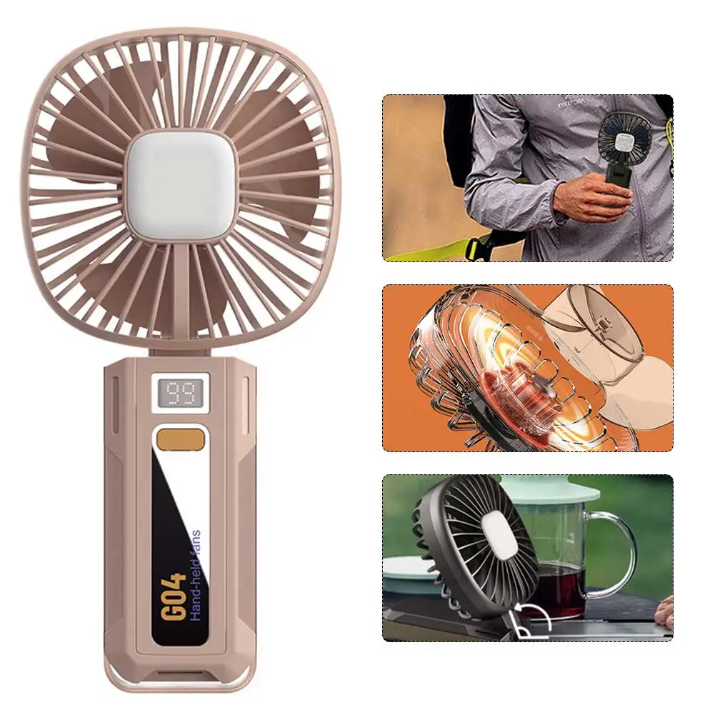 

New Handheld Mecha Fan Portable Small Fan Desktop Folding Fan With Lights Aire Acondicionado Ventilateur Vent Cover Extractor