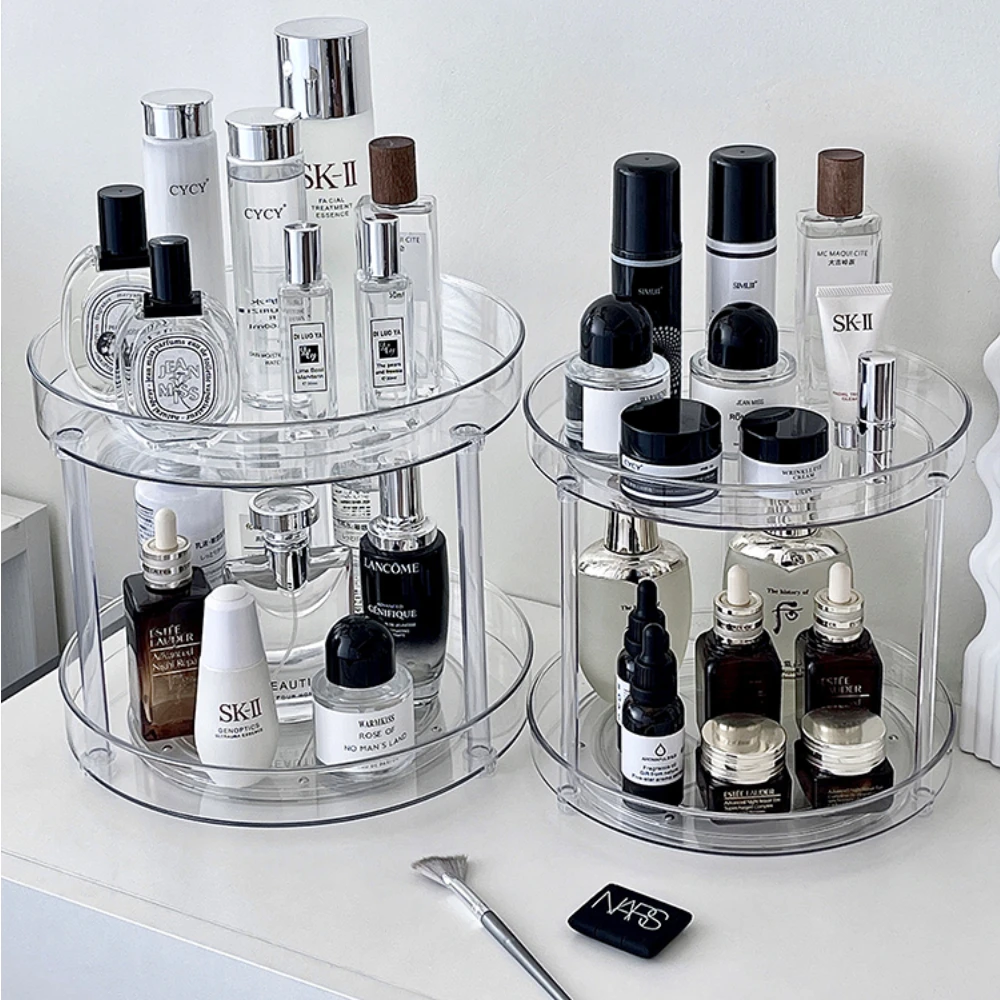 

Desktop Cosmetic Rack Rotatable Bathroom Shelf Large-capacity Perfume Aromatherapy Skin Care Product Storage Rack Organizer
