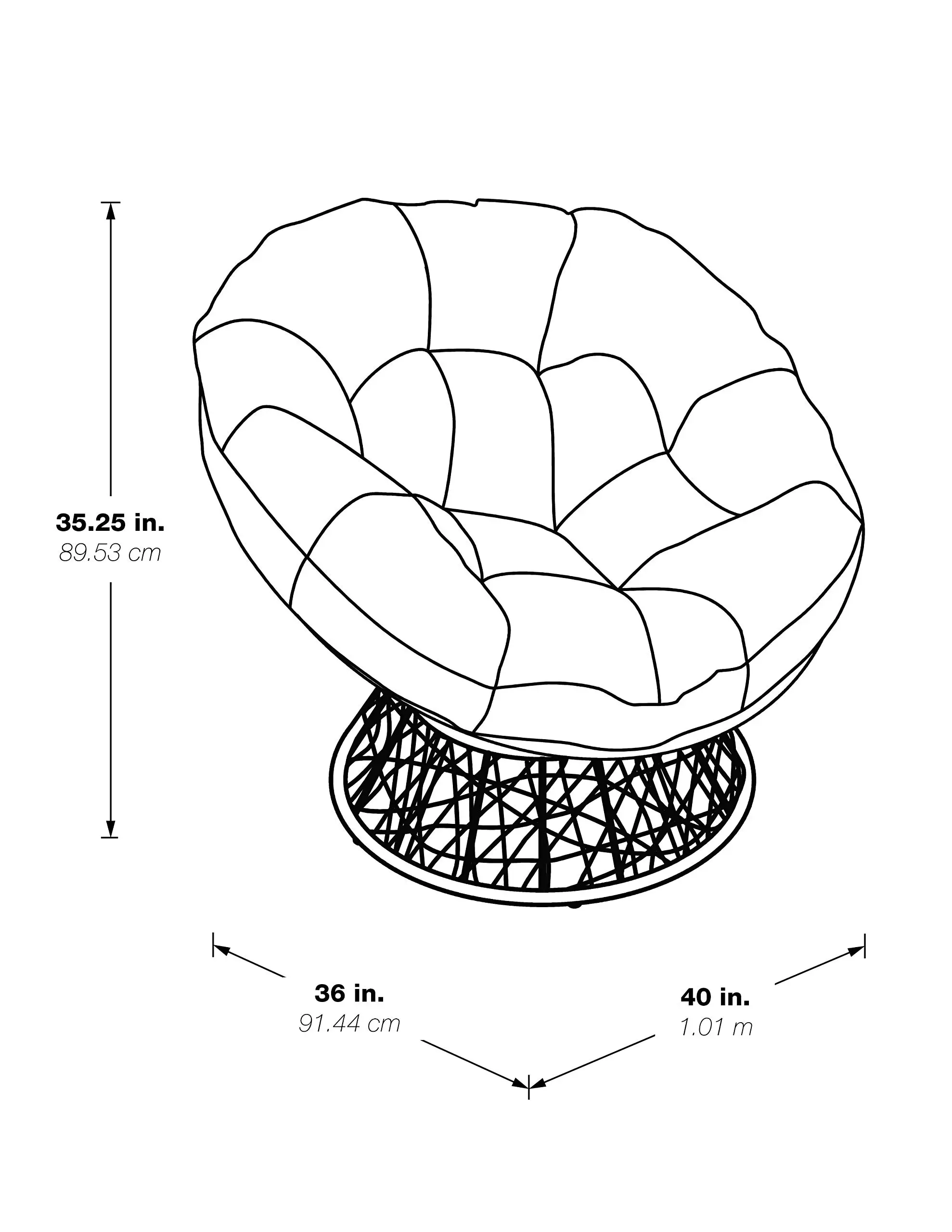 Уличная мебель плетеное кресло Papasan с поворотом на 360 градусов белая рамка