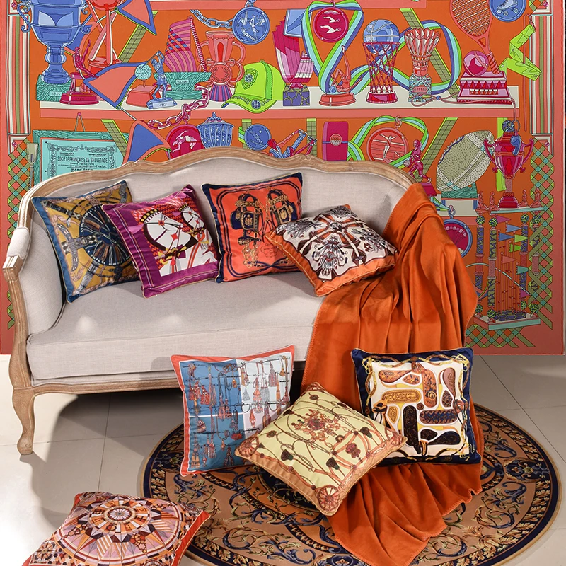 

Наволочка с вышивкой роскошный атласный декоративный чехол для гостиной Золотой протектор Ститч синие буквы бархатный хлопковый льняной н...