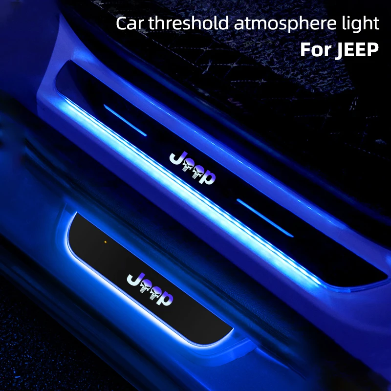 

Auto For Jeep Wrangler JK TJ Rubicon Cherokee Renegade Wrangler LED Car Pedal Light Sill Pathway Welcome Scuff decoration Light