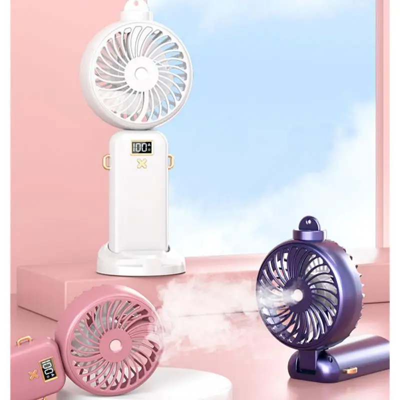 

Double The Coolness Digital Display Folding Spray Cooling Fan Stable Beautiful And Elegant Appearance Outdoor Water Replenisher