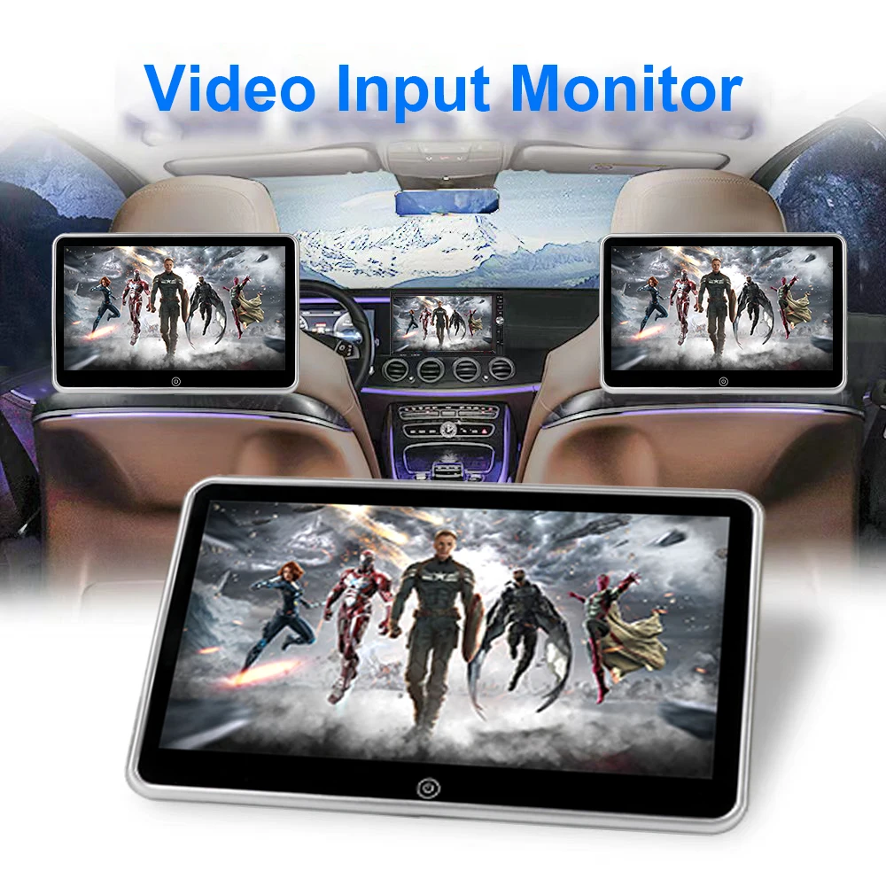 

10.1 Inch Car Headrest Monitor Video AV Input 1024*600 Ultra-thin TFT LCD Display Support Multi-format Movie Play