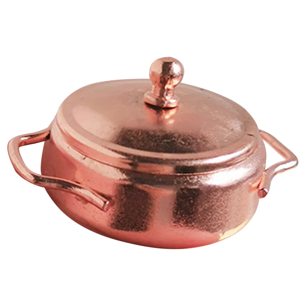 

Pretend Children Simulation Pots Kids Mini Cookers Cake Decorations Joyful Miniature Stew Model Copper House Cookwares