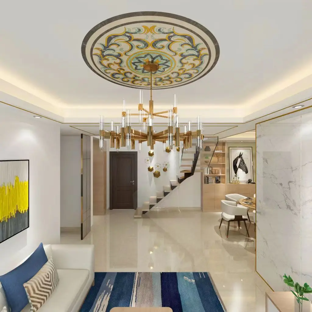 Цена Декоративная Потолочная паркетная потолочная лампа, декоративная наклейка для стен самоклеящиеся обои, круглая наклейка на потолок Дешево Декоративная Потолочная паркетная потолочная лампа, декоративная наклейка для стен самоклеящиеся обои, круглая наклейка на потолок