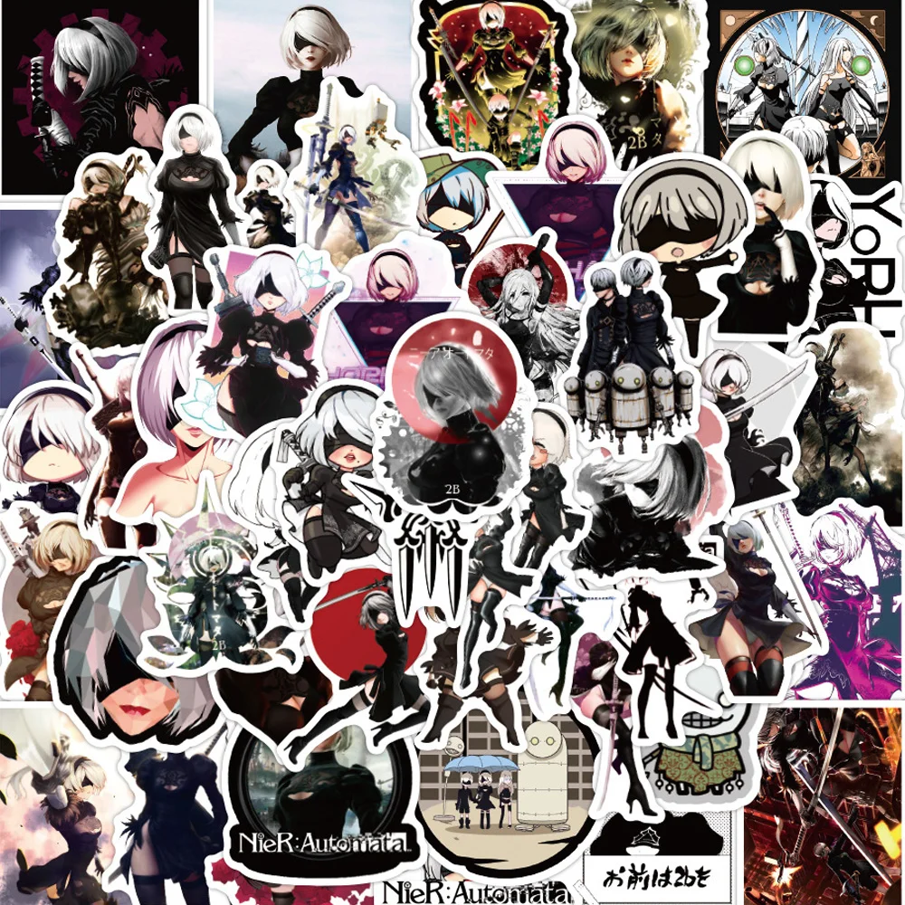 10/30/50pcs Cool Game NieR Automata Anime Stickers for Laptop Phone PS5 PC Helmet Graffiti Waterproof Kids Sticker Decals Packs