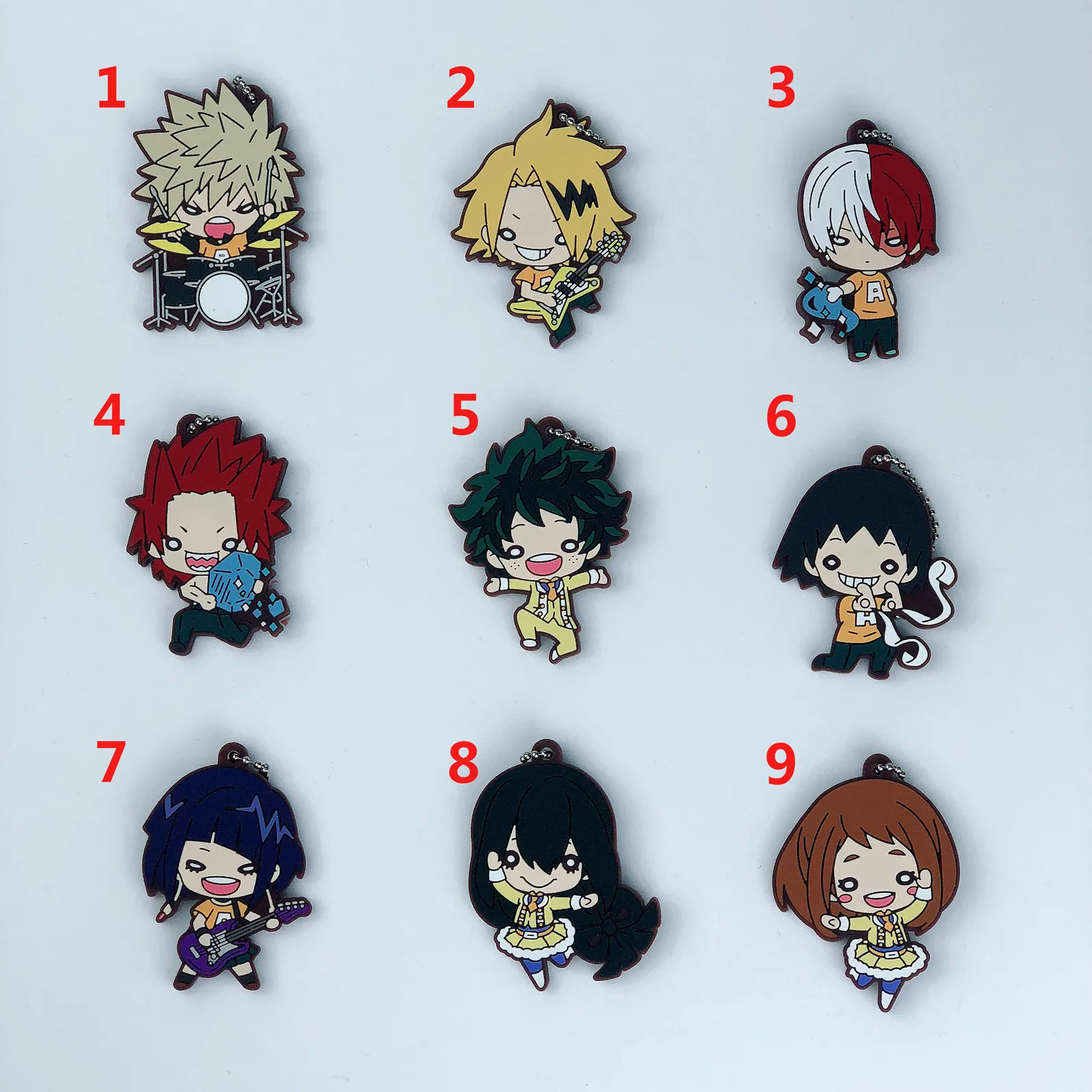 

Boku no Hero Academia Anime Rubber Keychain Key Ring Race Straps Cosplay
