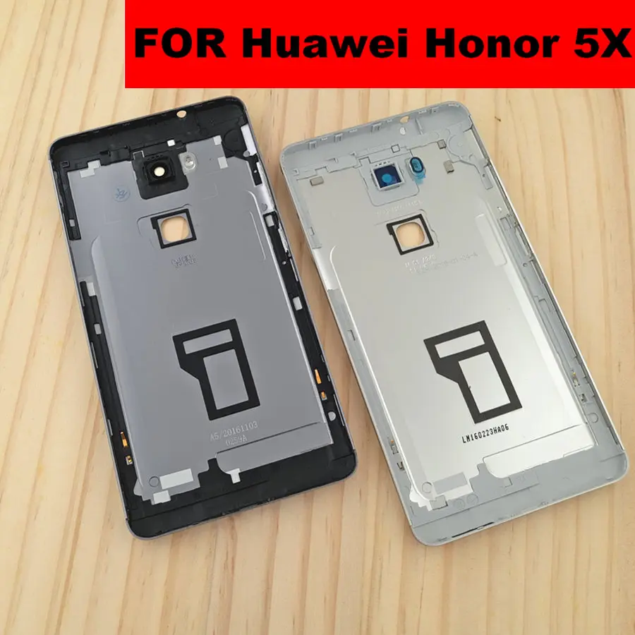 For HUAWEI Honor 5X KIW-TL00H Rear Back Battery Cover Housing with Power Volume Button Side Buttons+ Camera Lens Back Cover Door