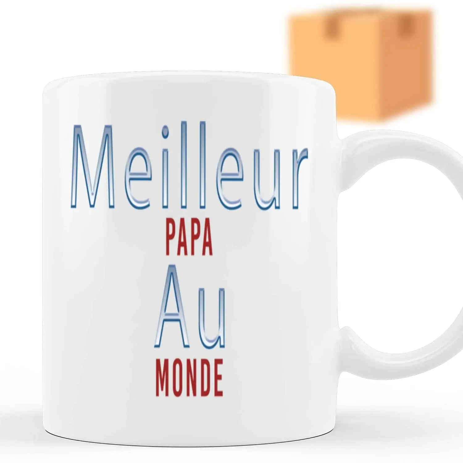 Фото Юмористическая идея подарка перевод: World's Dad-французская Цитата Gift for Father - Grey потоотделитель унисекс-11 унций белые керамические кофейный №1