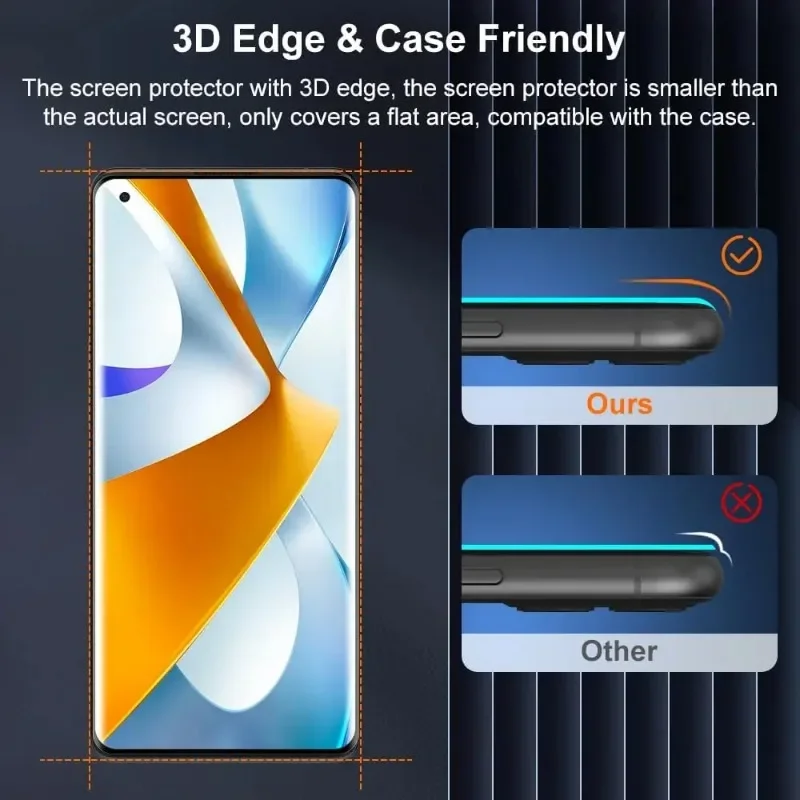 4 шт. 3D закаленное стекло для OPPO Find X3 X5 Pro изогнутое ультразвуковое Защитное экрана