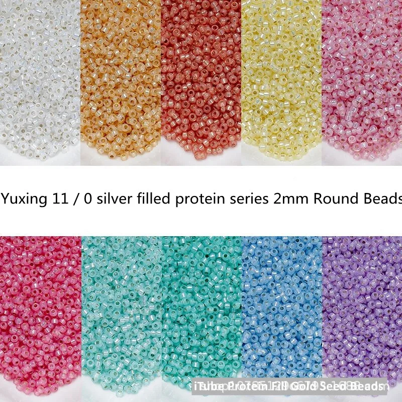 Новые Круглые бусины Yuxing 10 г 2 мм Миюки стеклянные с рисом заполненные