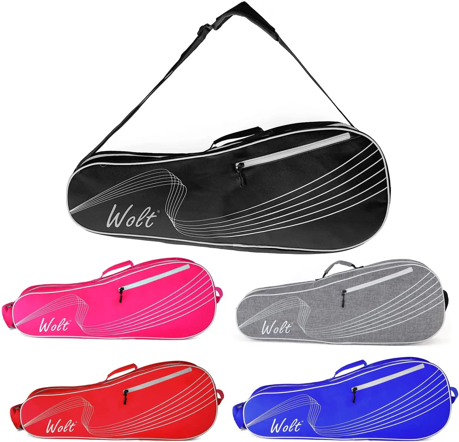 

Wolt | 3 Racquet Tennis Bag, for Professional or Beginner Tennis Players, Rackets Cover Bag with Protective Pad & Lightweight |
