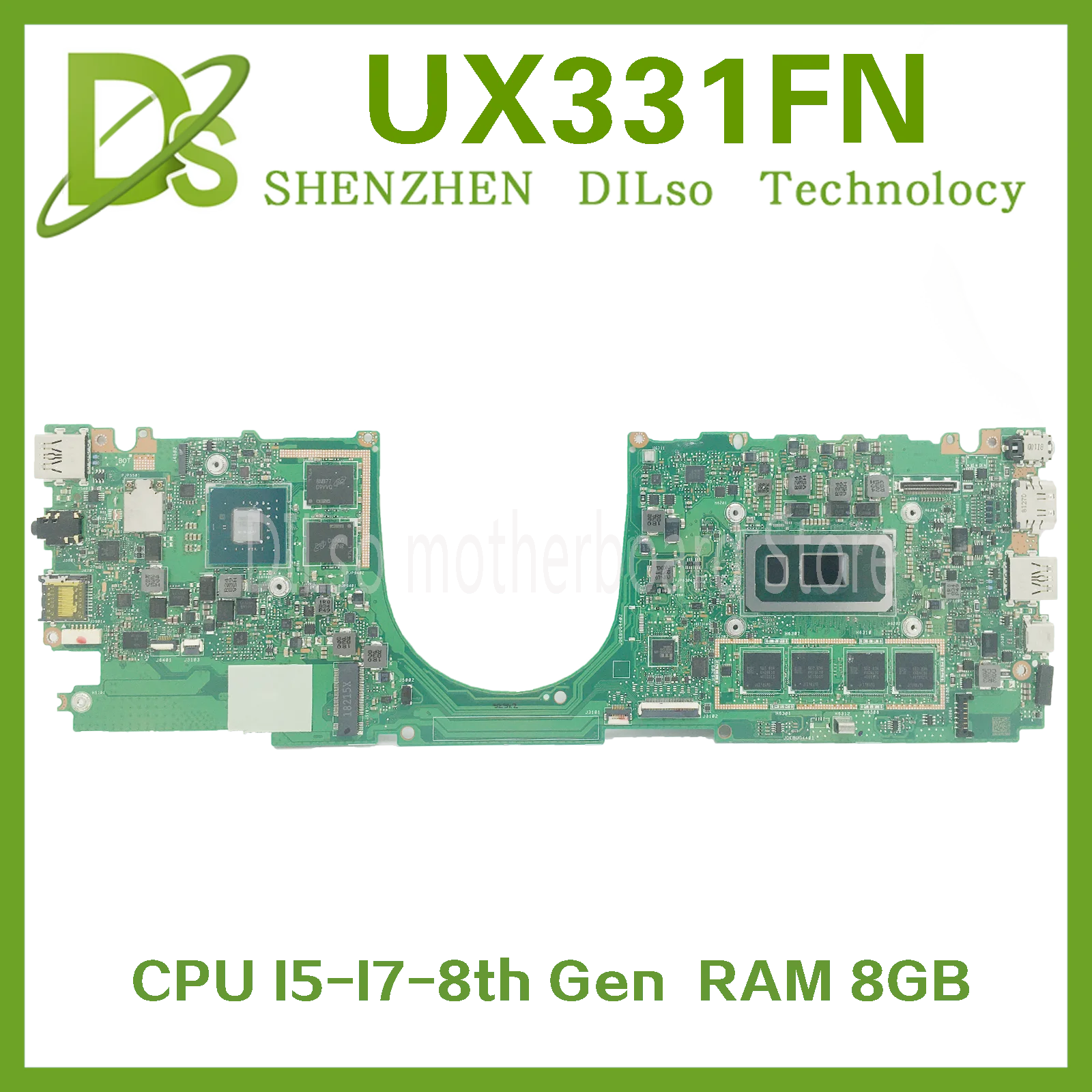 

KEFU UX331FA материнская плата для ноутбука Asus ZenBook UX331FN U3300F UX331FAL оригинальная материнская плата I5-8265U I7-8565U 8 ГБ 16 ГБ