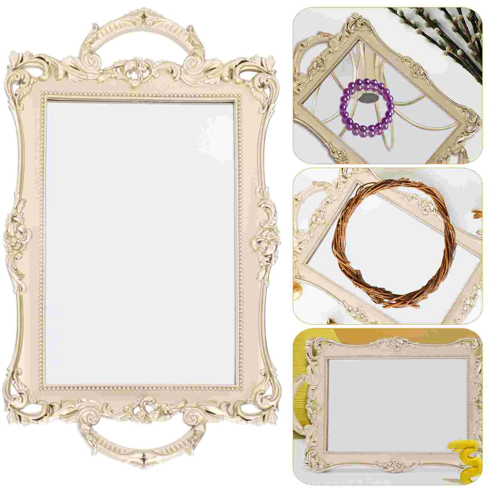 

Tray Photo Mirror Props Trays Dish Plate Storage Retro Developing Trinket Vintage Bracelet European Ring Photographic Necklace