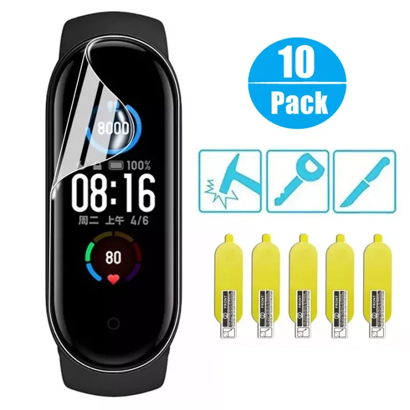 

1-10PCS Soft Protective Film for Mi Band 7 6 5 4 3 2 Protection Film Cover MiBand7 Miband6 Miband4 TPU Smart Screen Protector