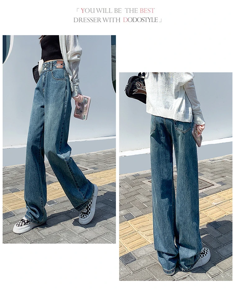 

Y2K Jeans Women Korean Fashion High Waist Denim Trousers Vintage Streetwear Wide Leg Baggy Pants Woman Harajuku Clothes