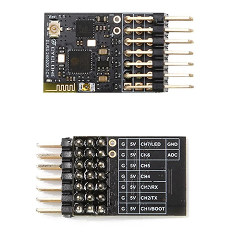 Для циклонного ELRS 2 4G PWM приемника 7CH Expresslrs RX 2400RX PWM/CRSF черный для RC FPV дрона