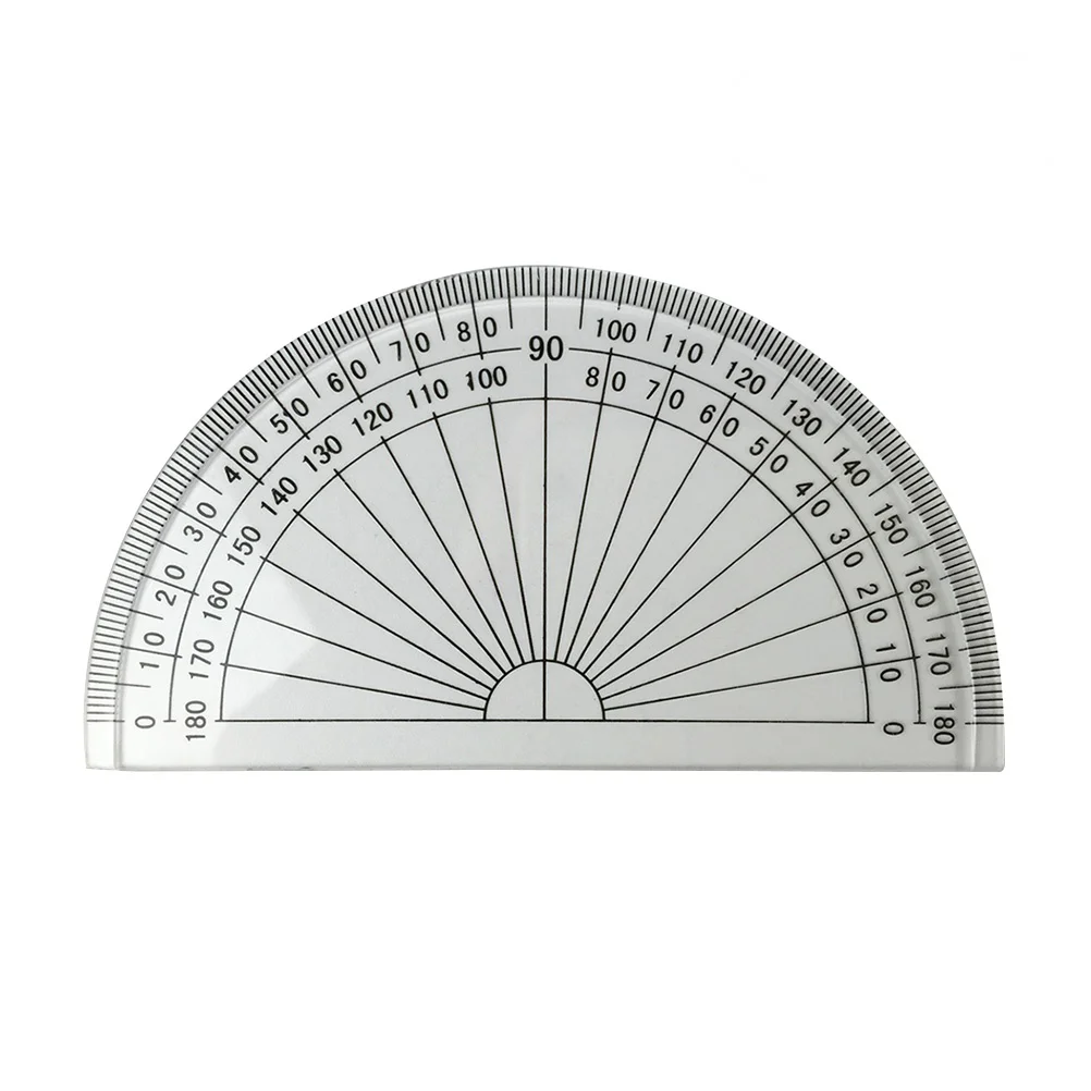 

20 Pcs 4 Inch 10cm Plastic 180 Degrees Protractor for Angle Measurement School/Office/Student Math (Transparent)