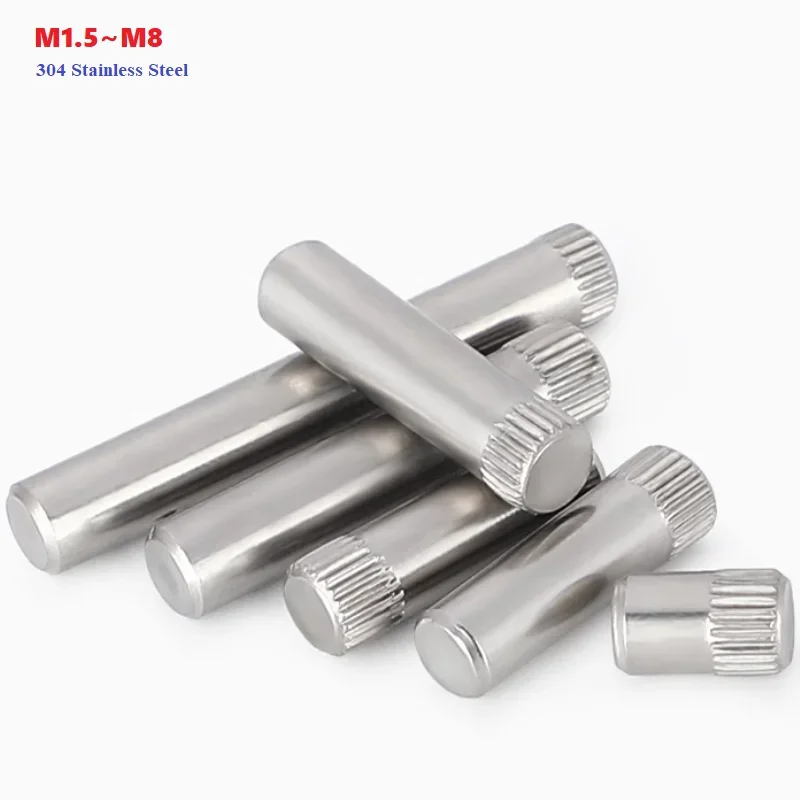 

Цилиндрический штифт вала с накаткой из нержавеющей стали 304, шатун, цилиндрический позиционирующий штифт M1,5 M2 M2,5 M3 M4 M5 M6 M8