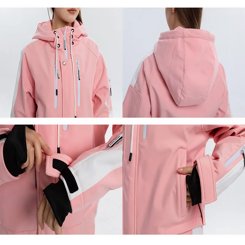 Лыжный комбинезон для мужчин и женщин цельный лыжный костюм зимний уличный