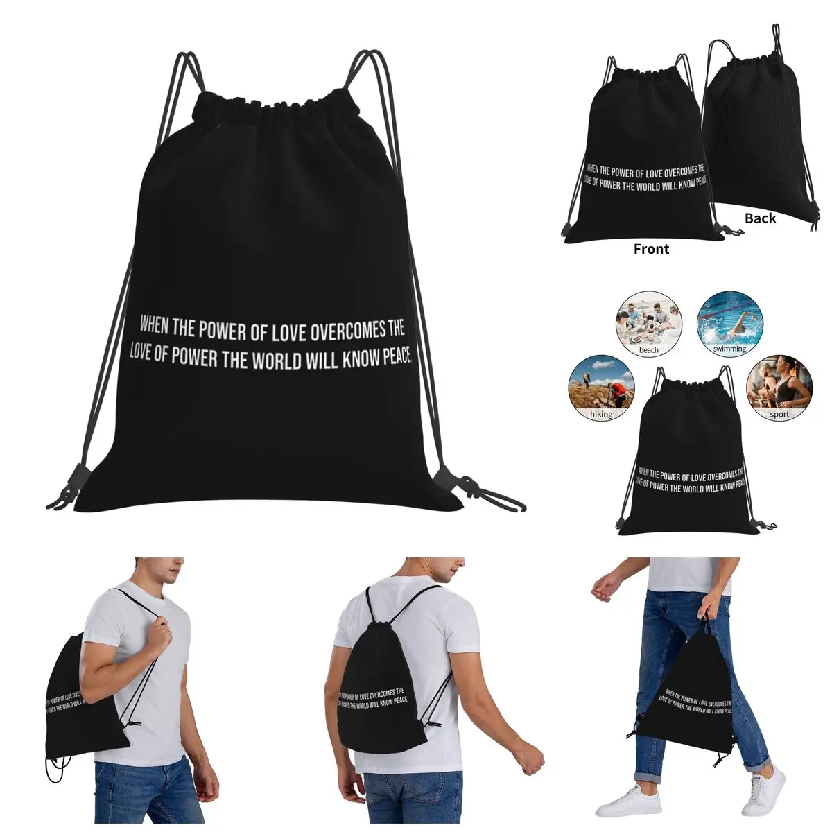 

Rucksack Jimi And Hendrix The Power Of Love. Humor Graphic Novelty Drawstring Bags Gym Bag Backpack