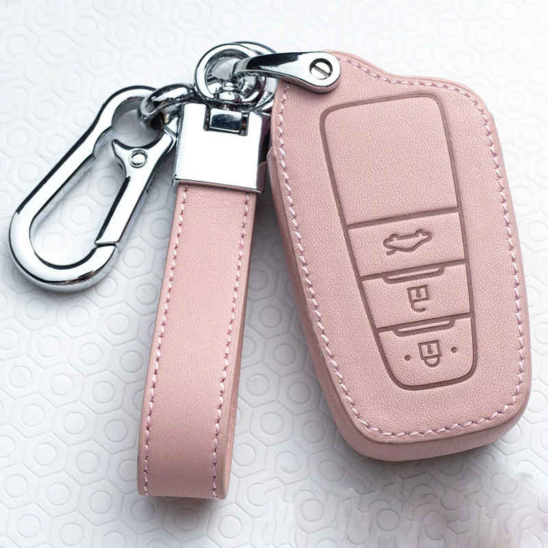 

Leather Car Key Cover Case For Toyota Prius Camry Corolla C-HR CHR RAV4 Prado Auris Avensis Land Cruiser 200 Prado Crown Revo