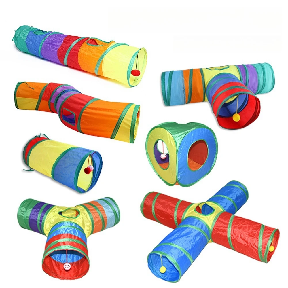 

Cat Toys Pet Cats Tunnel Foldable Kitty Pet Training Interactive Fun Toy Tunnel Bored For Puppy Kitten Rabbit Play Tunnel Tube