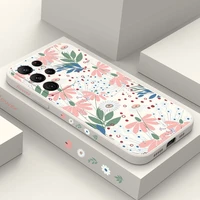 light colored flowers phone case for samsung galaxy s22 s21 s20 ultra plus fe s10 s9 s10e note 20 ultra 10 9 plus cover