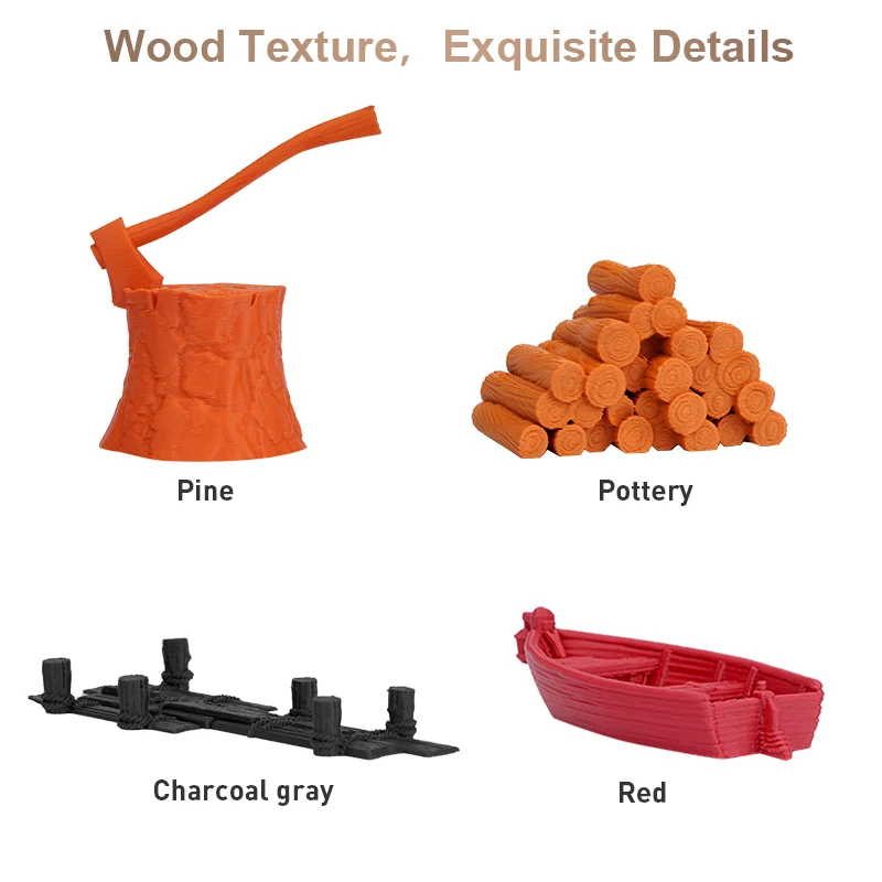 Фото Филамент ERYONE Wood PLA для 3D-принтеров, 1.75 мм +/- 0.03 мм, картонная упаковка для PLA-филамента для 3D-принтеров №3