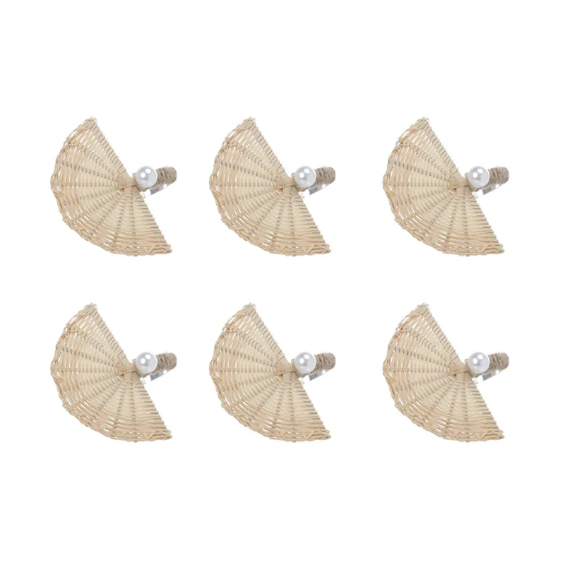 

6 шт., пряжки для салфеток из ротанга