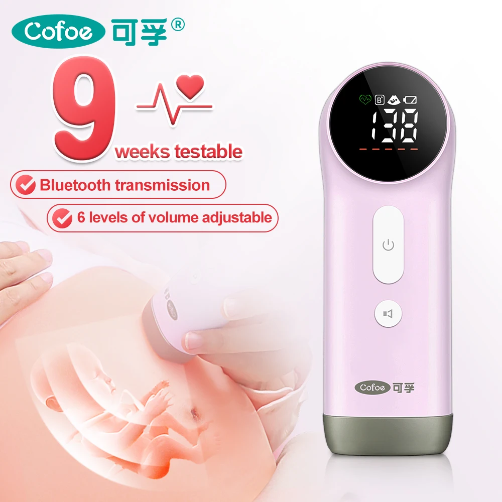 

Cofoe Doppler мониторинг сердечного ритма плода Bluetooth домашняя беременная женщина Слушайте движение плода младенца ультразвуковой стетоскоп