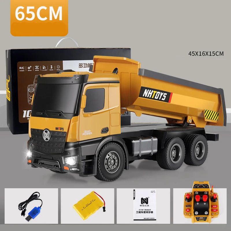 2.4G High Tech 11 Channels RC Excavator Dump Trucks Bulldozer Alloy Plastic Engineering Vehicle Electronic Toys For Boy Gifts enlarge