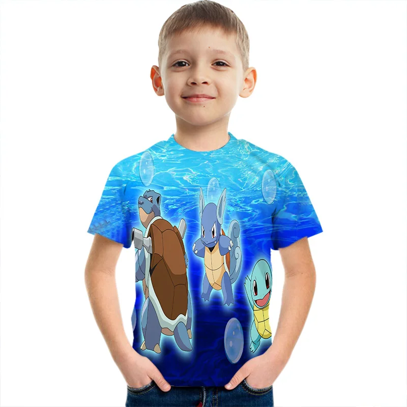

Boy And Girl 3D Summer Pokémon Fashion Cartoon T-Shirts Hip Hop Streetwear Casual Short Sleeve Boy Girl 3DPrinted T-Shirt 4-14T