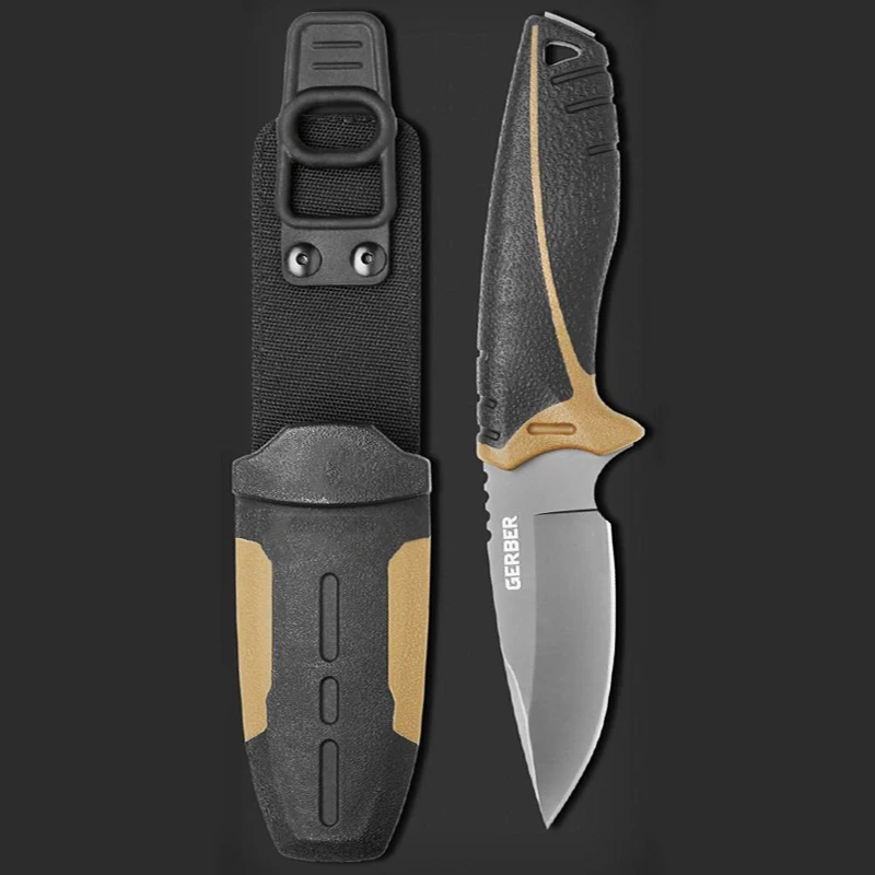 

Охотничий нож ToughKeng для выживания в дикой природе, черный титановый клинок, тактический нож с фиксированным лезвием в джунглях, спасательны...