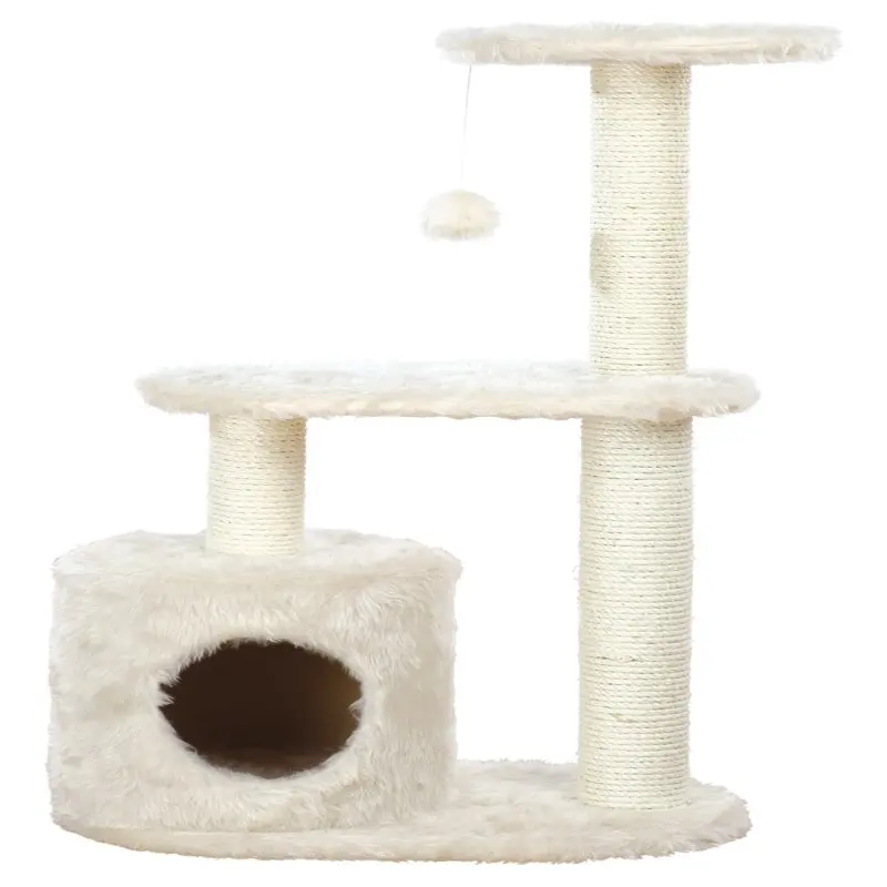 

Plush & Sisal 3-Level 37.4" Cat Tree with Scratching Posts & Condo, Cream
